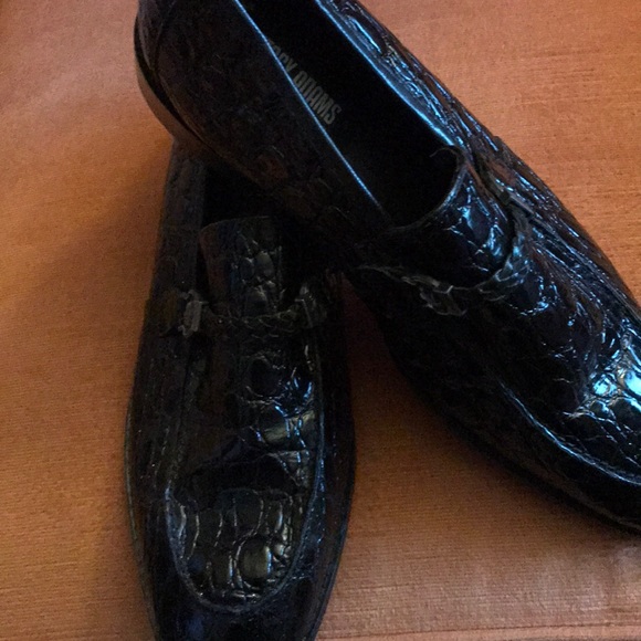 Men Stacy Adams leather memory foam dress shoes
